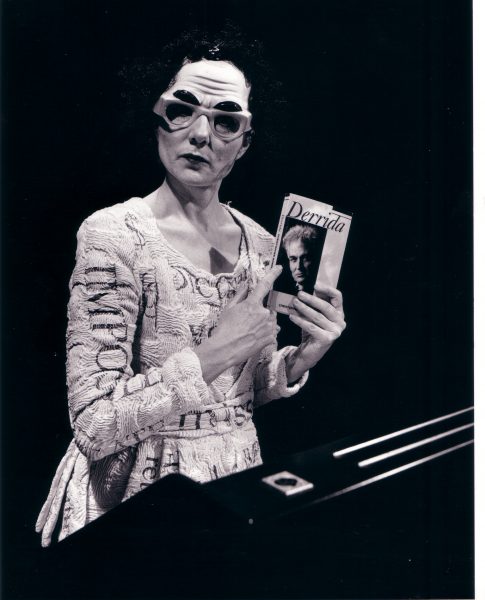 Jacky Lansley performing in 'Do My Shoes Reflect the Quality of My Intellect' (1998/9), photograph by Steve Blunt