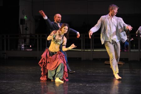 Fergus Early, Hannah Mi and Tim Taylor in ‘Guest Suites’ (2012), photograph by Hugo Glendinning