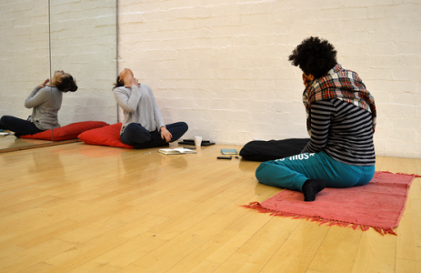 Emilia Robinson and Sara Ismail during their Artist Residency at Dance Research Studio